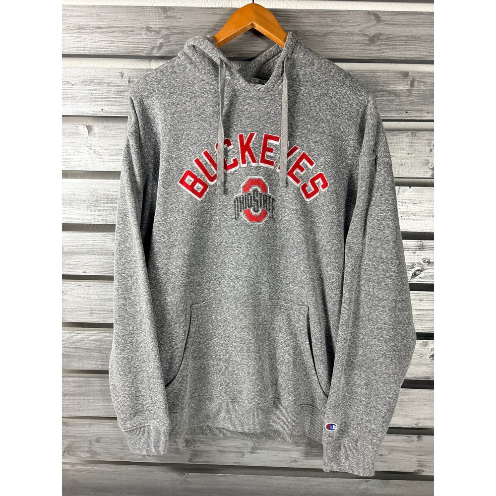 Champion Ohio State Buckeyes Hoodie Mens Large Gray Heather NCAA Sweatshirt